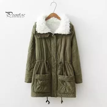 Зимняя женская куртка из утолщенного плюша с отложным воротником, длинными рукавами, эластичным поясом, карманами, застежкой-молнией, пальто средней длины, ветрозащитное теплое пальто S чёрный