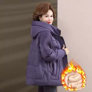 Зимняя женская куртка, модная, свободная, с капюшоном, плюшевая, хлопковая, утепленная, утепленная, парка, винтажная, зимняя одежда для женщин L розовый