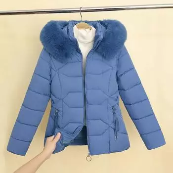 Зимняя женская куртка с капюшоном, пальто, длинные парки, пуховое хлопковое пальто, толстая теплая утепленная ветрозащитная повседневная ветровка XL чёрный