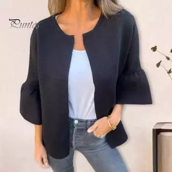 Зимняя женская куртка с круглым вырезом, толстый флисовый кардиган с открытыми стежками, рукава три четверти, теплое удерживающее тепло уличное пальто XXL зелёный