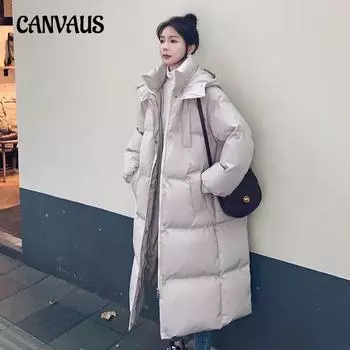 Зимняя женская куртка свободного покроя длиной до колена Tide Plus Size M чёрный