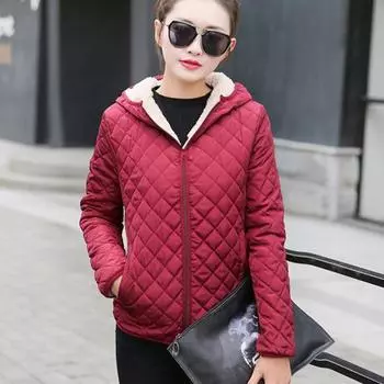 Зимняя женская куртка Yousheng с капюшоном, застежкой-молнией, длинными рукавами, толстый плюшевый кардиган с однотонной подкладкой, сохраняющий тепло, школьное пальто XXXL серый