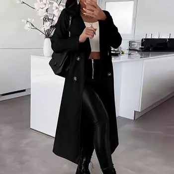 Зимняя женская куртка Yousheng с поясом на шнуровке, длинными рукавами и карманами, ветровка, двубортное пальто длиной до икры, ветрозащитное теплое пальто M зелёный