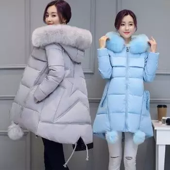 Зимняя женская мода утолщенный пуховик средней длины с декором в виде пятиконечной звезды 7XL чёрный