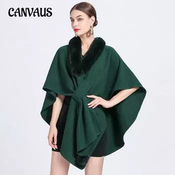 Зимняя женская накидка-шаль, женский свободный вязаный кардиган, твидовый пиджак большого размера One Size серый