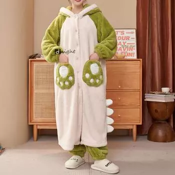 Зимняя женская ночная рубашка, ночная рубашка, халат 6XL Plus Size, пижама с брюками, толстый теплый фланелевый халат-кимоно, комплект коралловой домашней одежды L