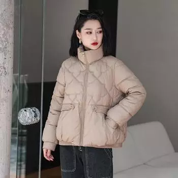 Зимняя женская новая свободная короткая модная куртка 2023 года M белый