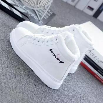 Зимняя женская обувь 2024 года, новые женские кроссовки на шнуровке, зимние ботильоны, водонепроницаемая теплая женская обувь на платформе 35