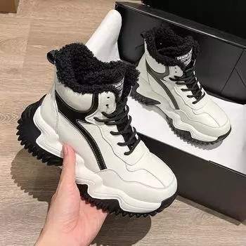 Зимняя женская обувь на шнуровке женские кроссовки зимние ботильоны водонепроницаемые теплые ботинки на платформе женская обувь Botas De Mujer 2024 34 серый