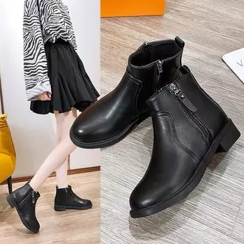 Зимняя женская обувь Осенние бархатные ботинки телесного цвета Ботинки Martin 35