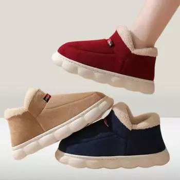 Зимняя женская обувь, повседневная домашняя обувь для мужчин 2024 года, теплая хлопковая обувь для женщин, домашние плюшевые тапочки с подкладкой для женщин 36-37 хаки