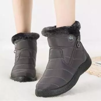 Зимняя женская обувь высокого качества, непромокаемые женские ботинки, зимняя обувь, женские модные плюшевые зимние ботинки, теплые ботильоны 36 холодный серый