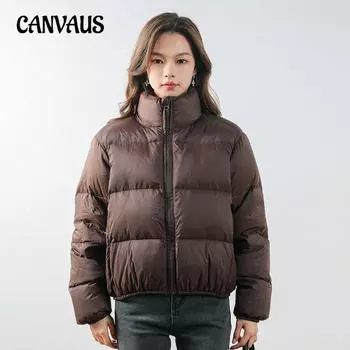 Зимняя женская однотонная одежда из хлеба, утолщенная пуховая куртка, теплая куртка из утиного пуха S чёрный