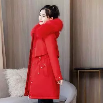 Зимняя женская плюшевая куртка большого размера M белый