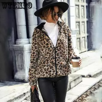 Зимняя женская плюшевая теплая куртка средней длины с капюшоном на молнии плюшевое пальто куртка S