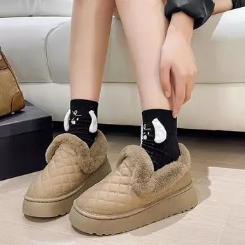 Зимняя женская повседневная модная обувь, кроссовки, теплые зимние сапоги 35 чёрный