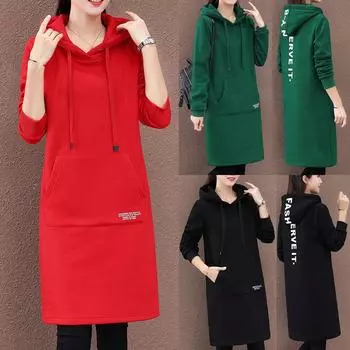 Зимняя женская повседневная модная толстовка с капюшоном и длинным рукавом с надписью XXXL чёрный