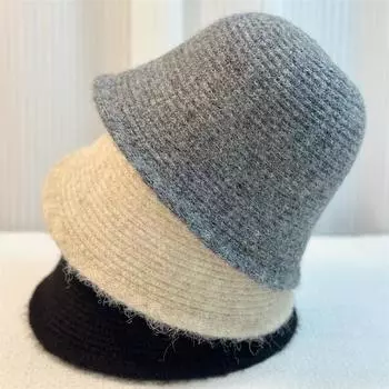 Зимняя женская повседневная шапка модная теплая рыбацкая шапка 54-60 average size чёрный