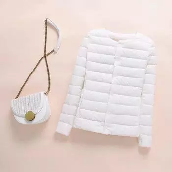 Зимняя женская пуховая куртка Ультралегкое пальто на утином пуху Короткая осенняя тонкая короткая куртка-пуховик XXL