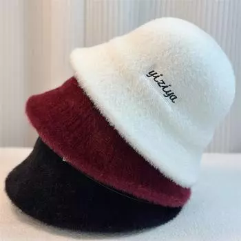 Зимняя женская шапка-рыболов из искусственного меха норки, повседневная теплая модная женская шапка M чёрный