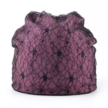 Зимняя женская шапка со стразами, модные женские однотонные шапки, вязаные кружевные шапочки, теплая элегантная шапка 55-58CM серый