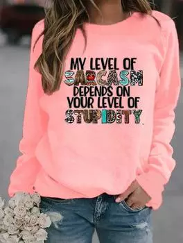 Зимняя женская стильная толстовка с круглым вырезом и капюшоном с несколькими модными узорами S