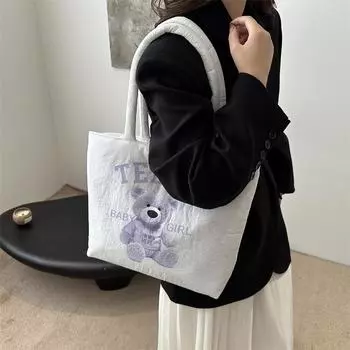 Зимняя женская сумка зимняя новая сумка через плечо большой емкости сумка женская ленивая ветровая симпатичная сумка большой емкости белый