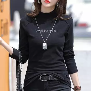 Зимняя женская теплая блузка, водолазка, пуловеры, рубашка с толстым дном для женщин M коричневый