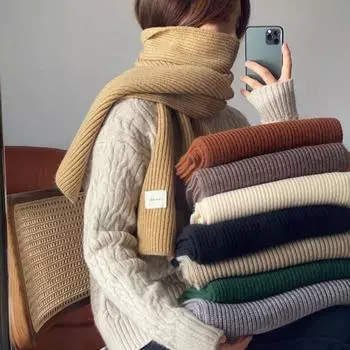 Зимняя женская теплая сумка с имитацией кашемира, утолщенная мягкая шаль с кисточками