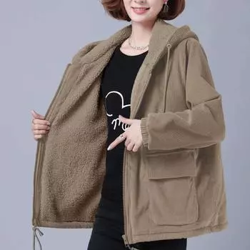 Зимняя женская толстая короткая куртка, теплое пальто с капюшоном, большие размеры, верхняя одежда из хлопка на молнии, женские топы XXXXXL серый