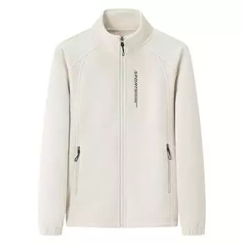 Зимняя женская толстовка, пальто, повседневное свободное пальто на молнии, кардиган с длинными рукавами, двустороннее флисовое пальто с воротником-стойкой XL белый