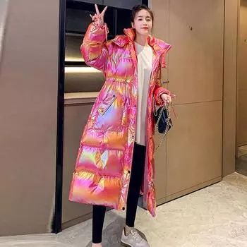 Зимняя женская водонепроницаемая длинная стеганая куртка женская с капюшоном толстая теплая зимняя куртка свободного покроя верхняя одежда XL белый