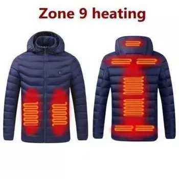 Зимняя Зона 2 - Зона 11 Отопление Хлопковая куртка с подкладкой Тренд Электрическая Отопление Куртка Умная Одежда Большого Размера Отопление XS