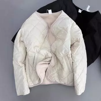 Зимой надевайте очень теплое и маленькое меховое плюшевое пальто, хлопковое пальто и топ с воротником-стойкой и длинными рукавами с обеих сторон.. Женщина в стиле casual XL чёрный