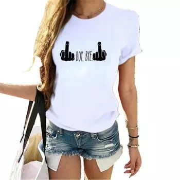 ZIMOXUAN, летняя модная футболка с принтом «BOY.BYE», женская футболка в стиле Харадзюку, хлопковые повседневные топы