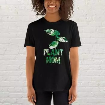 ZIMOXUAN Рубашка для мамы с растениями, Рубашка с комнатными растениями, Рубашка для любителей растений, Женская рубашка с сумасшедшими растениями, Женская рубашка с растениями в стиле ретро S чёрный