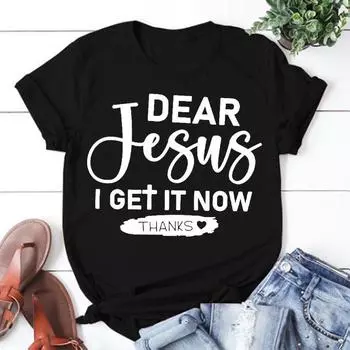 ZIMOXUAN Женская футболка с изображением Иисуса, милые женские рубашки с изображением религиозного Бога, христианской веры, утренние женские рубашки S белый