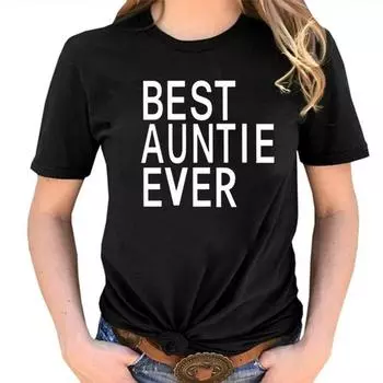 ZIMOXUAN женская модная летняя футболка с буквенным принтом футболка «Лучшая тетушка всех времен» Повседневная хлопковая футболка подарки для тетушки