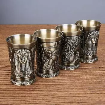 Zinc Alloy Egyptian Pharaoh Wine Cup Metal Crafts Ancient Egypt Totem Creative European Style Vintage