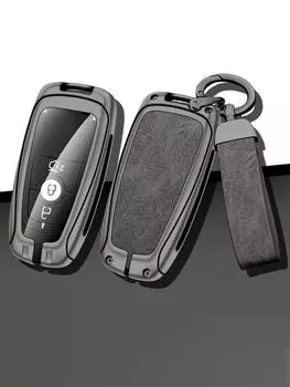 Zinc Alloy Leather Car Remote Key Case Cover Protector For Ford Raptor F150 Explorer Mustang Fusion Escape F250 F350 F450 RAPTOR