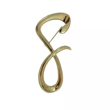 Zinc Zinc Alloy 8-shaped Pin Exquisite Irregular Metallic Brooches Lucky Number Brooch Suit Shirt Decoration золотой