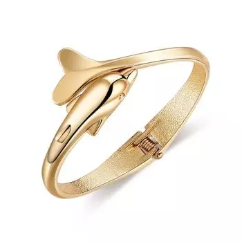 Zinc Zinc Alloy Dolphin Spring Bracelet Elegant Marine Organism Hand Chain Exquisite Dolphin Bangle Gift