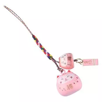 Zinc Zinc Alloy Maneki Neko Key Chain Bell Pendant Lucky Cat Pendant Cute Cartoon Key Charm Women style 7