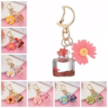 Zinc Zinc Alloy Moon Buckle Chrysanthemum Keychain Simulated Perfume Bottle Creative U Disk Decor синий