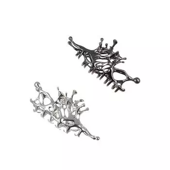 Zinc Zinc Alloy Silver Hair Crab Clip Geometry Geometric Claw Clips Large Gift серебряный