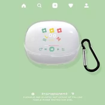 Zing Bluetooth Чехол для наушников Силиконовый Ударопрочный Чехол для хранения Стильный Креативный Мужской и Женский Парный Мультяшный Мужской и Женский Пылезащитный Веселый Новинка Small flower Player + Hook