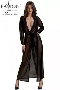 Zinnia long bathrobe - Passion ECO Collection S/M чёрный