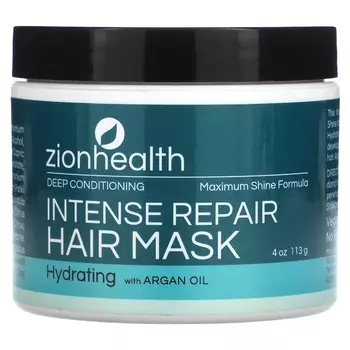 Zion Health, Adama, маска для волос Intense Repair, глубокое кондиционирование, формула максимального блеска, 4 жидких унции
