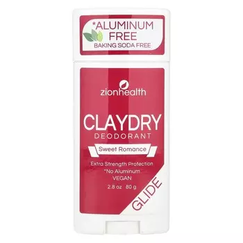 Zion Health Glide, Дезодорант Claydry, Сладкий роман, 80 г (2,8 унции)