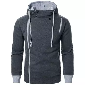 Zip-Up Cool Y2k Clothing Fashion Hoodies Mens Осень-зима с длинным рукавом, подходящая по цвету толстовка с капюшоном, толстовка с капюшоном, футболка Yasheng S чёрный